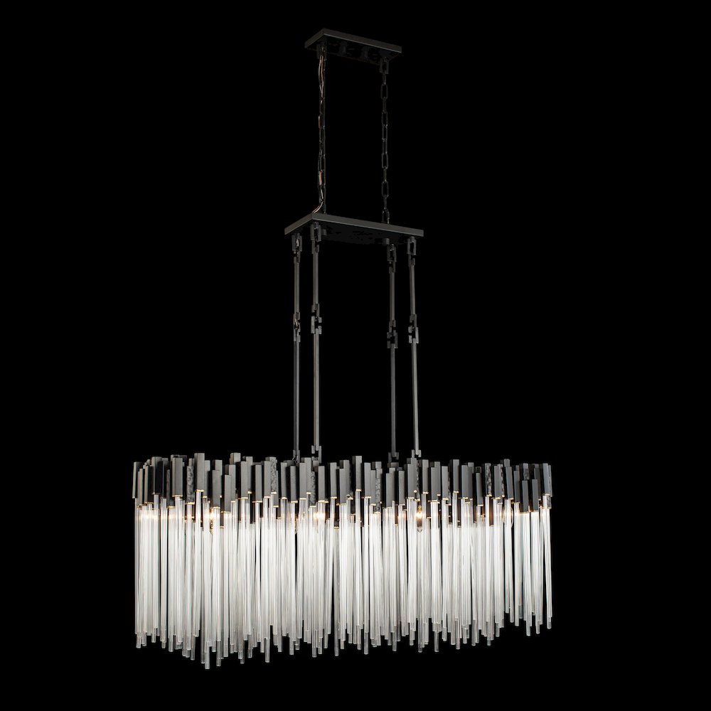 Matrix 8-Lt Linear Pendant - Matte Black/French Gold. Picture 6