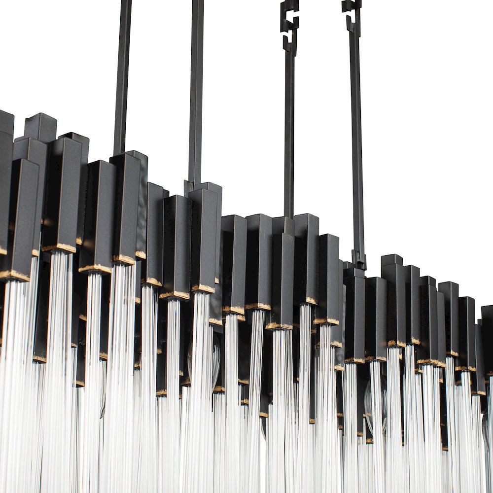 Matrix 8-Lt Linear Pendant - Matte Black/French Gold. Picture 10