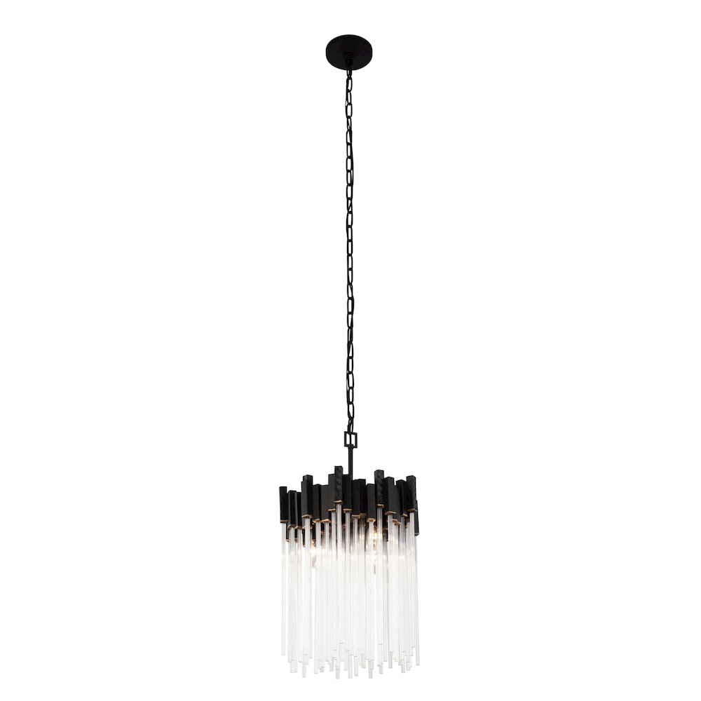 Matrix 3-Lt Pendant - Matte Black/French Gold. Picture 1