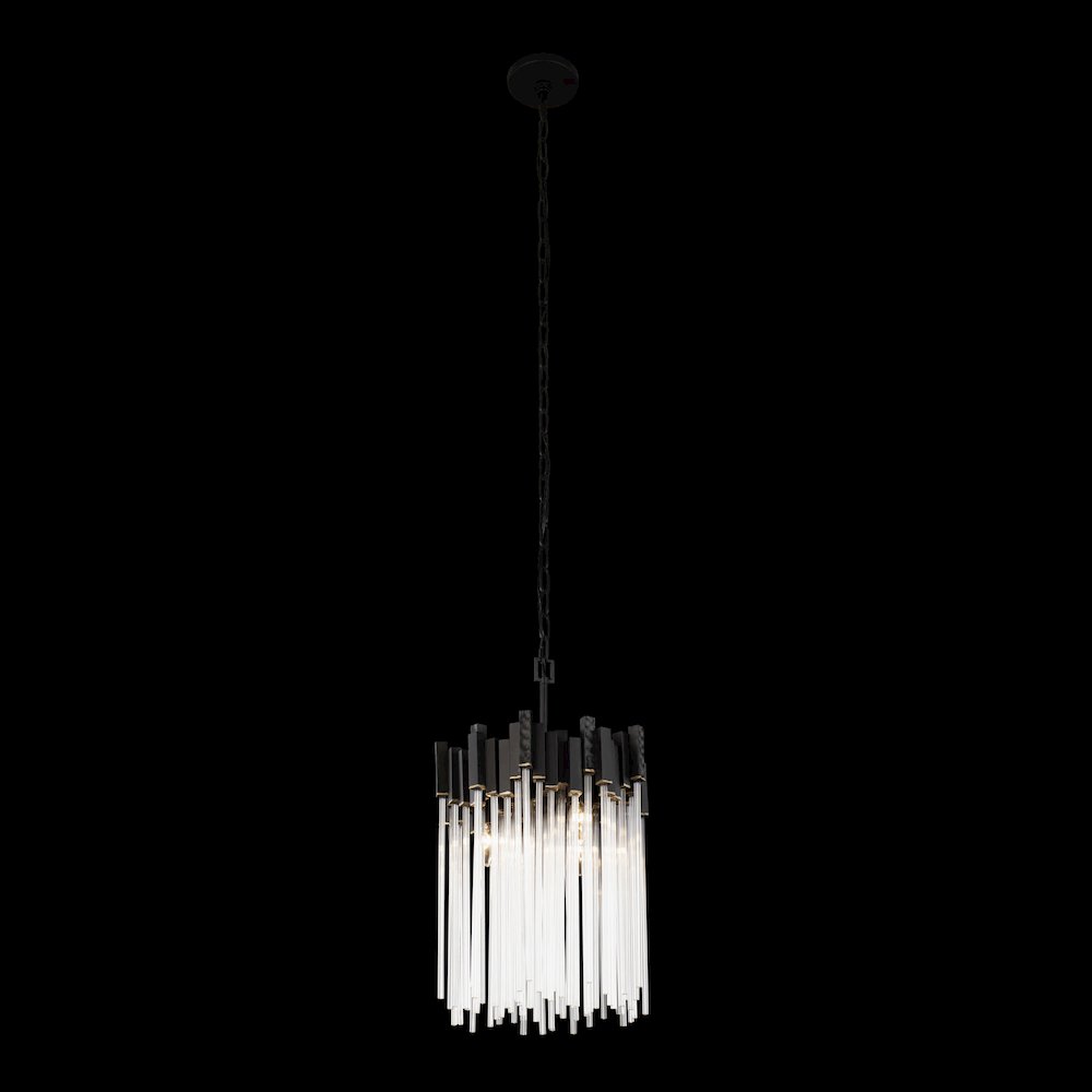 Matrix 3-Lt Pendant - Matte Black/French Gold. Picture 2