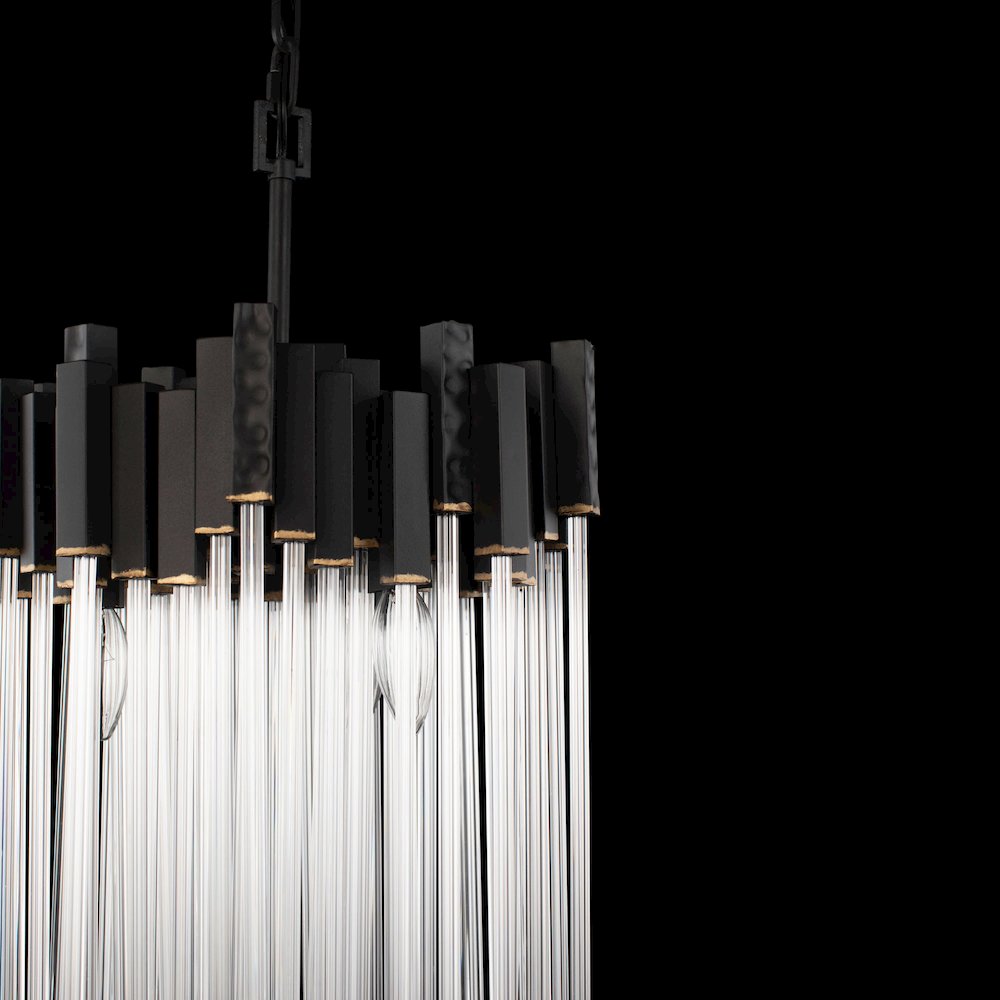 Matrix 3-Lt Pendant - Matte Black/French Gold. Picture 6