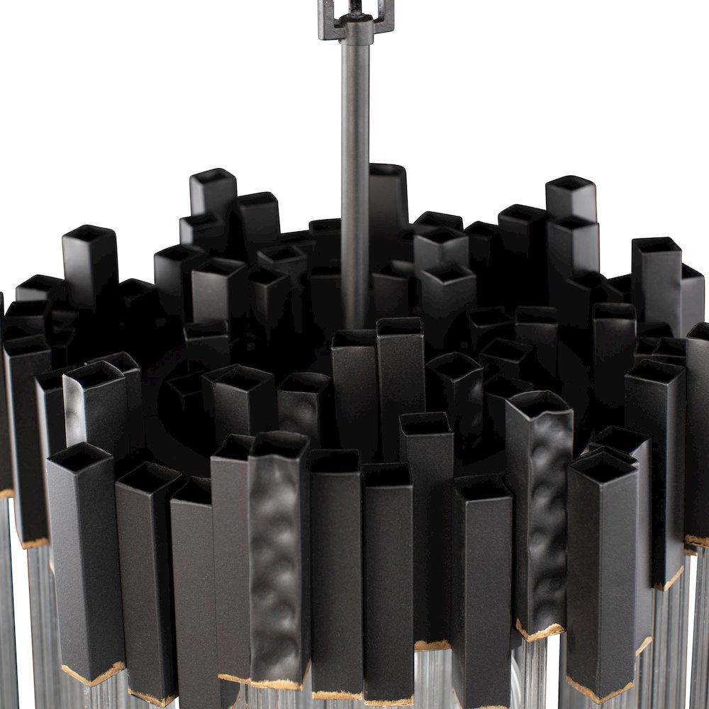 Matrix 3-Lt Pendant - Matte Black/French Gold. Picture 7