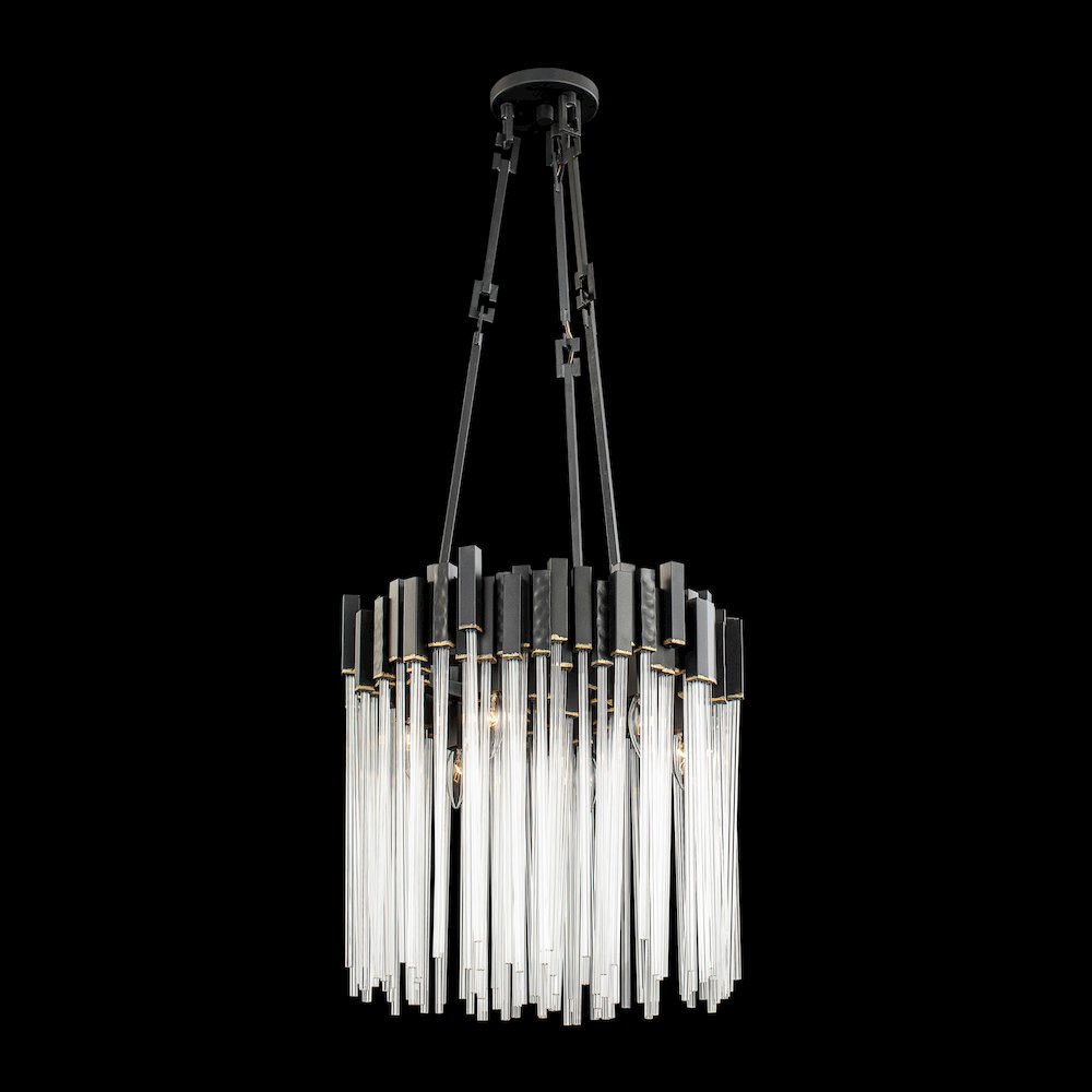Matrix 6-Lt Pendant - Matte Black/French Gold. Picture 2