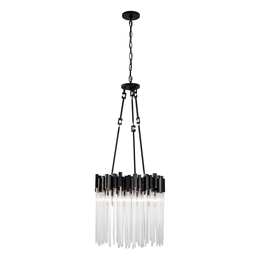 Matrix 6-Lt Pendant - Matte Black/French Gold. Picture 3