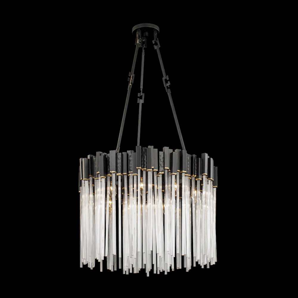 Matrix 9-Lt Pendant - Matte Black/French Gold. Picture 2