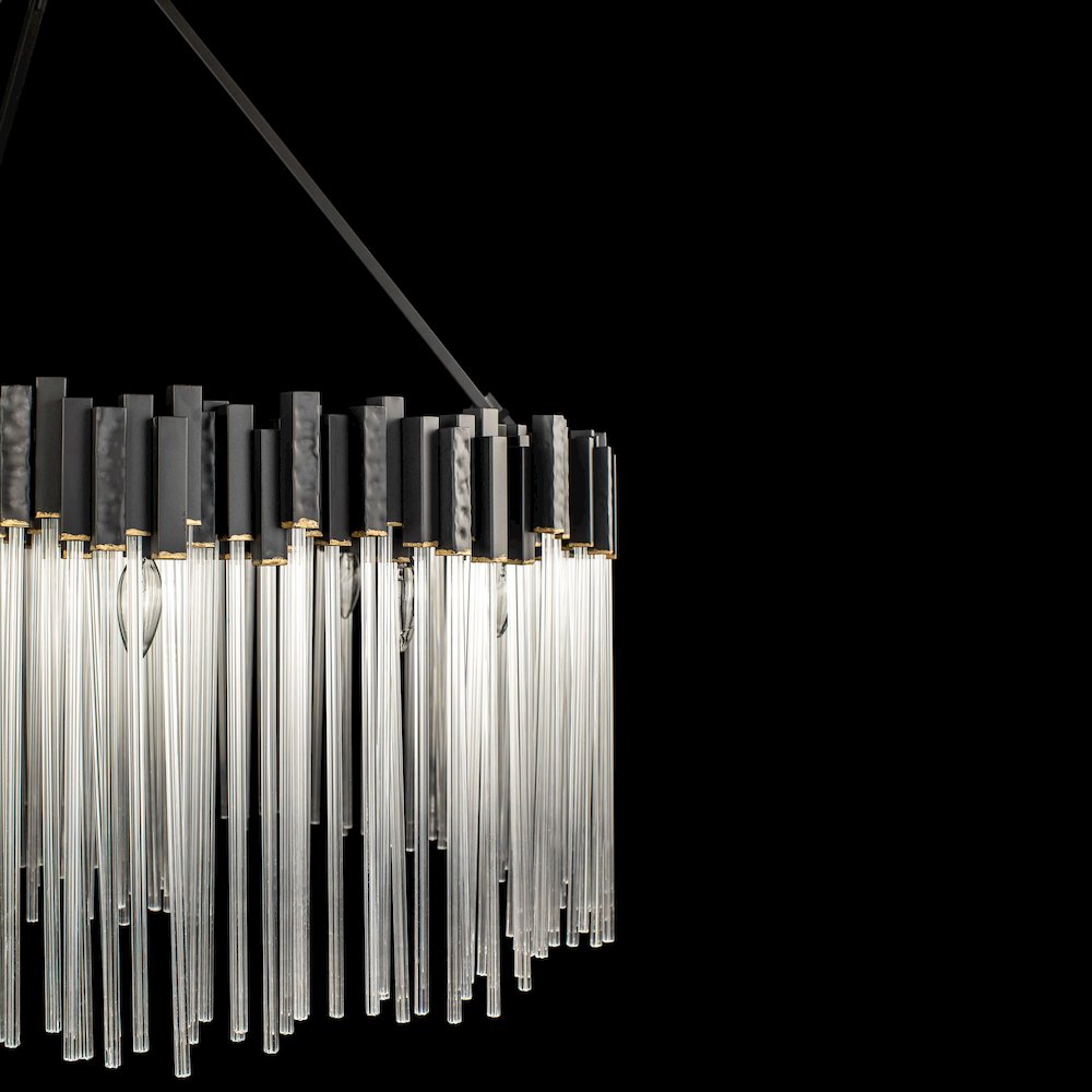 Matrix 12-Lt Pendant - Matte Black/French Gold. Picture 6