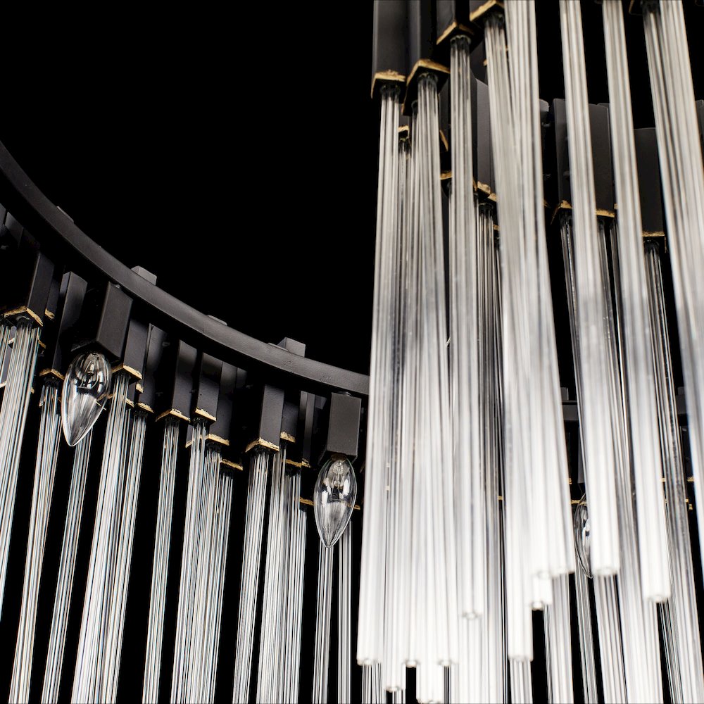 Matrix 12-Lt Pendant - Matte Black/French Gold. Picture 7