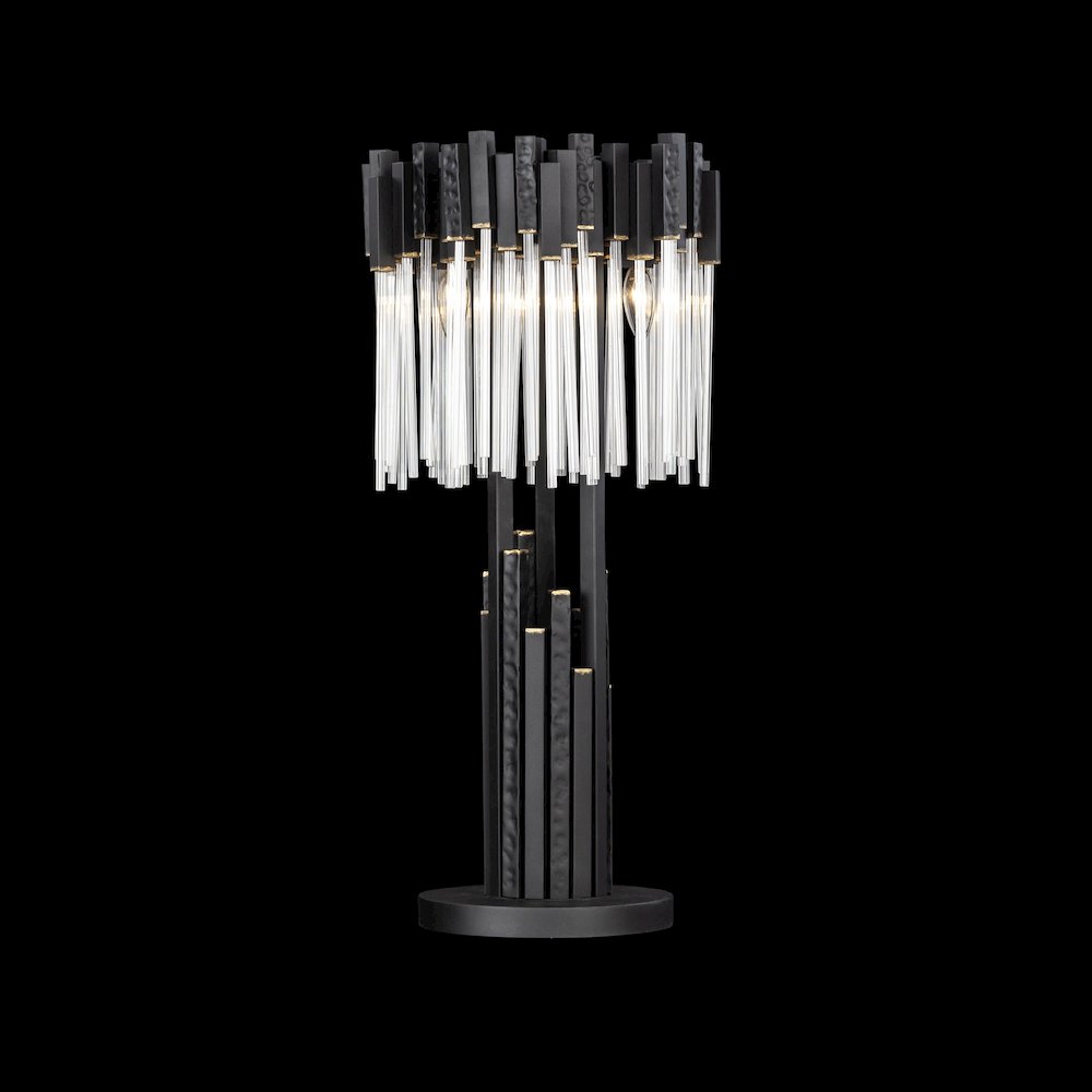 Matrix 3-Lt Table Lamp - Matte Black/French Gold. Picture 3