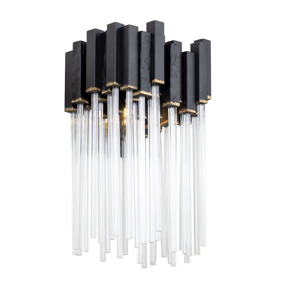 Matrix 1-Lt Sconce - Matte Black/French Gold. Picture 1