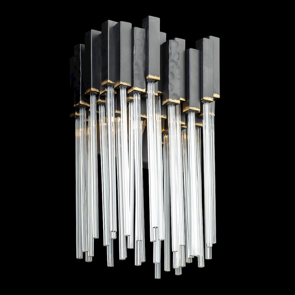 Matrix 1-Lt Sconce - Matte Black/French Gold. Picture 2