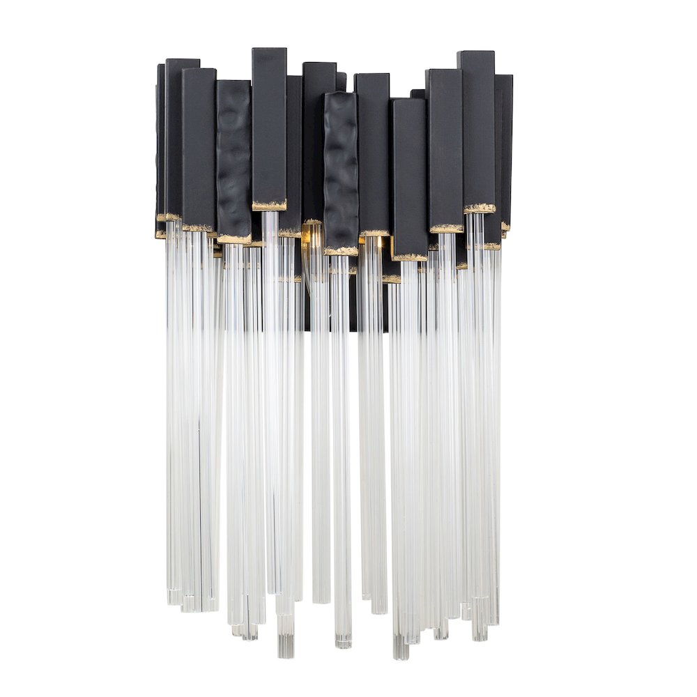 Matrix 1-Lt Sconce - Matte Black/French Gold. Picture 3