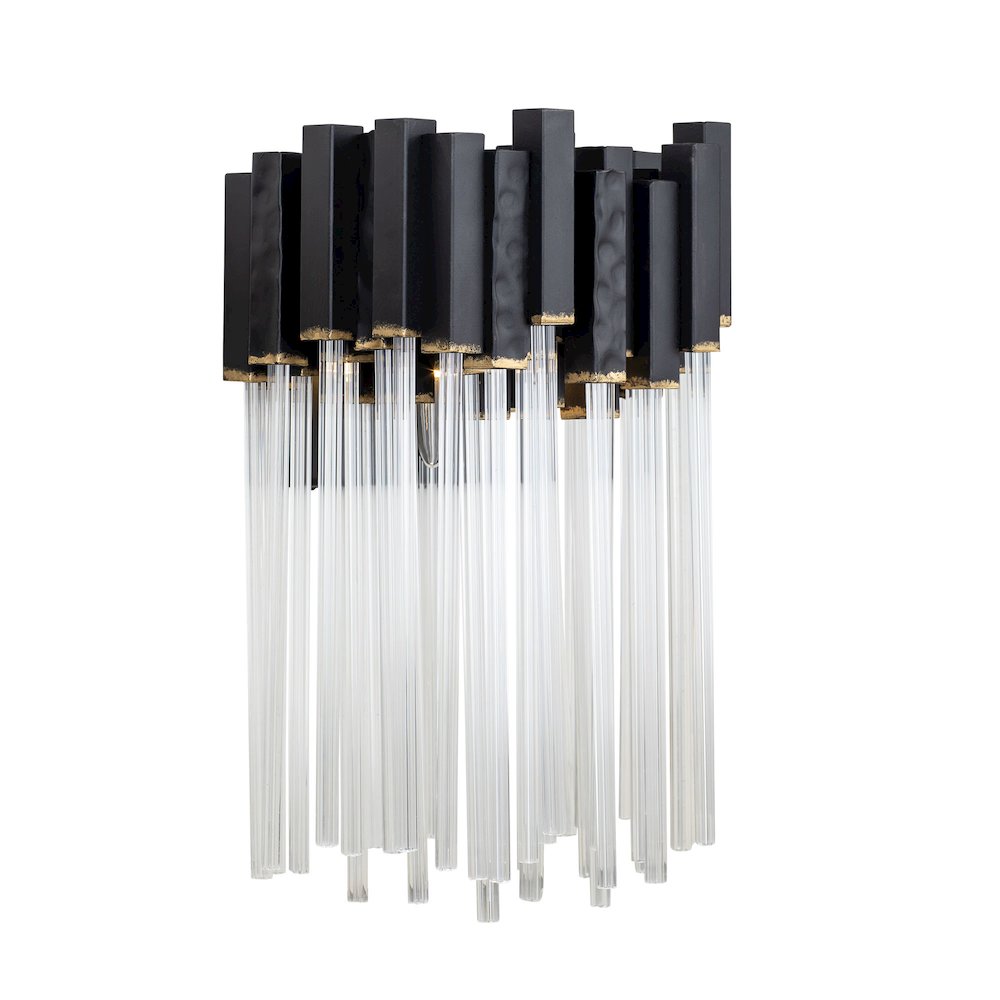 Matrix 1-Lt Sconce - Matte Black/French Gold. Picture 5