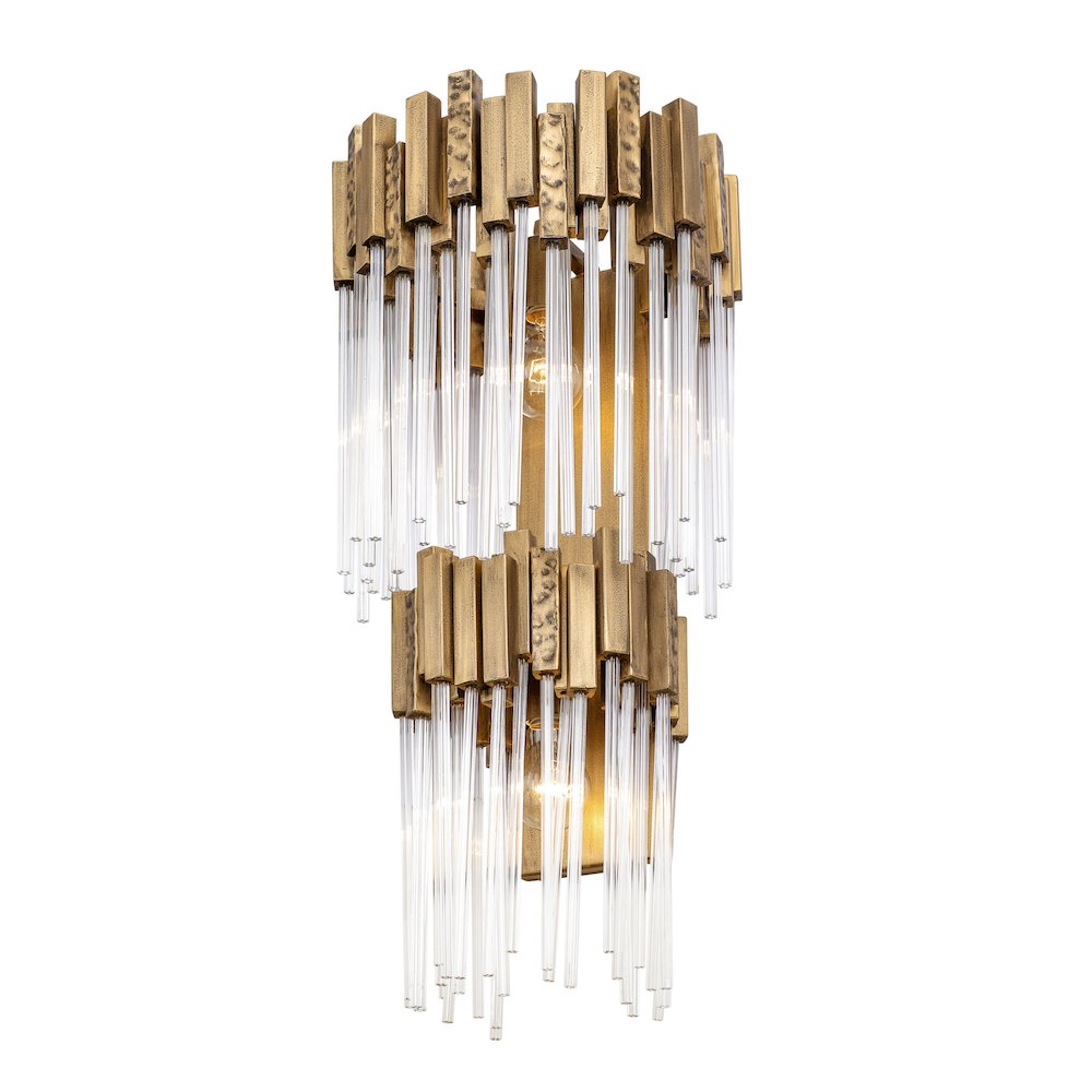 Matrix 2-Lt 2-Tier Sconce - Havana Gold. Picture 1
