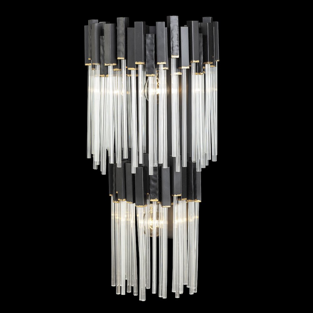 Matrix 2-Lt 2-Tier Sconce - Matte Black/French Gold. Picture 6