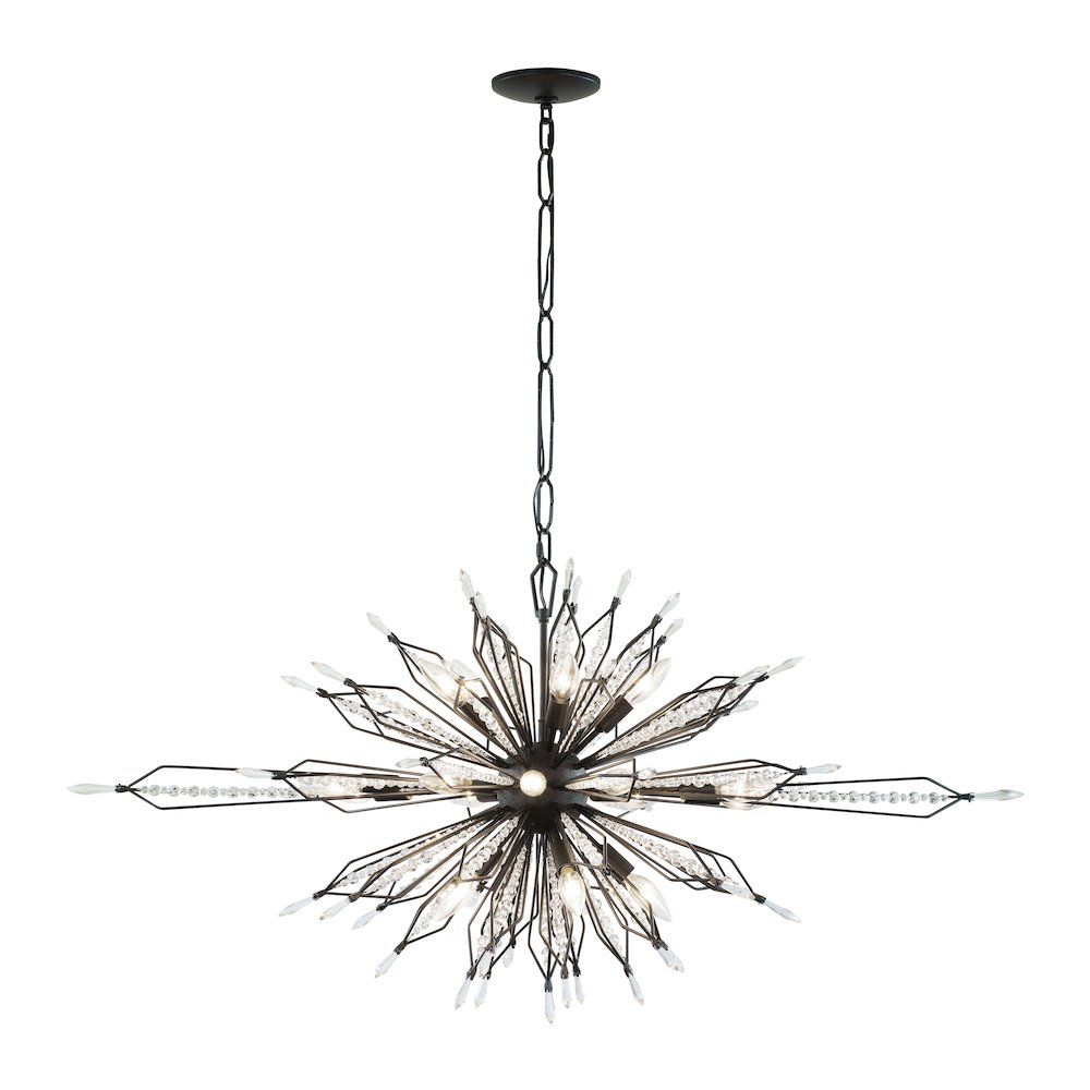 Orbital 16-Lt Oval Linear Pendant - Carbon. Picture 4