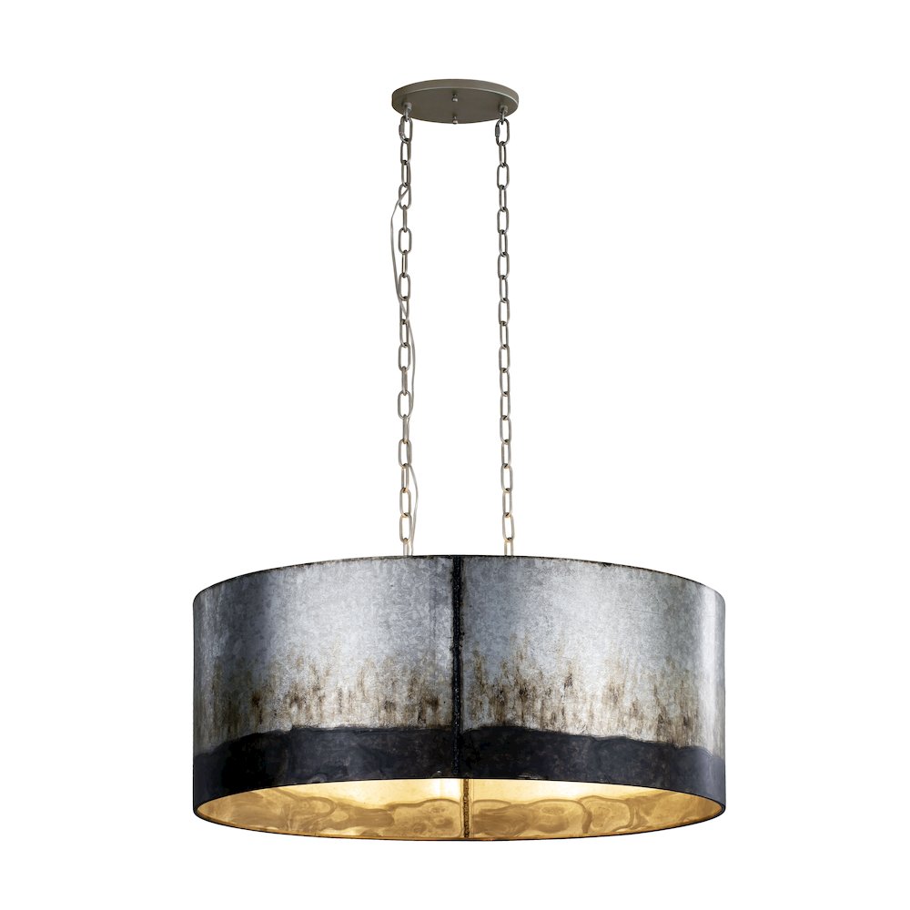 Cannery 6-Lt Oval/Linear Pendant - Ombre Galvanized. Picture 3