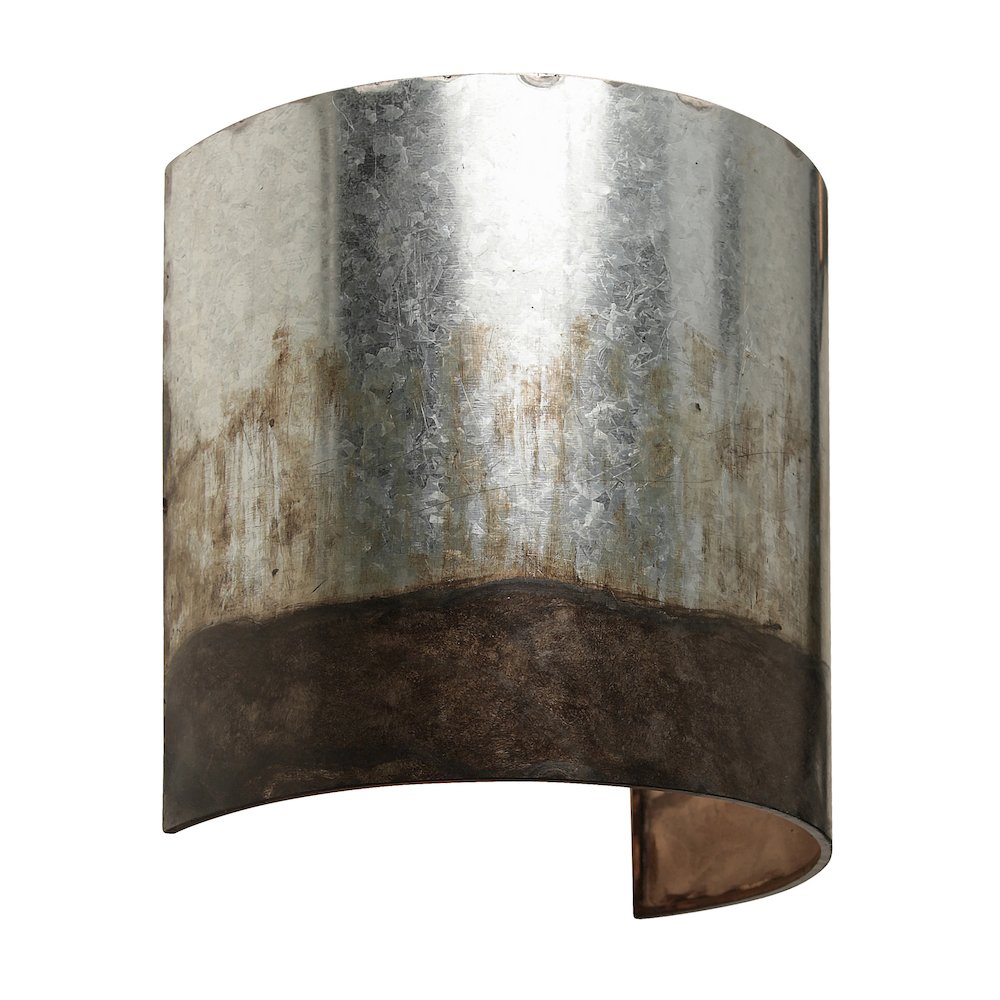 Cannery 1-Lt Sconce - Ombre Galvanized. Picture 2