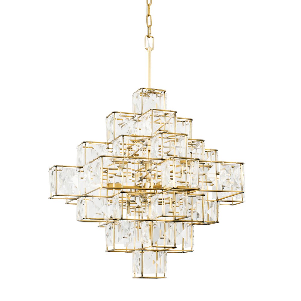 Cubic 6-Lt Chandelier - Calypso Gold. Picture 1