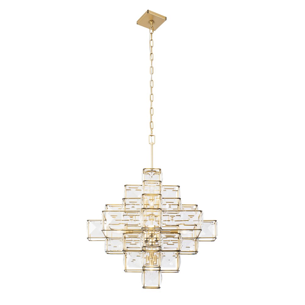 Cubic 6-Lt Chandelier - Calypso Gold. Picture 5