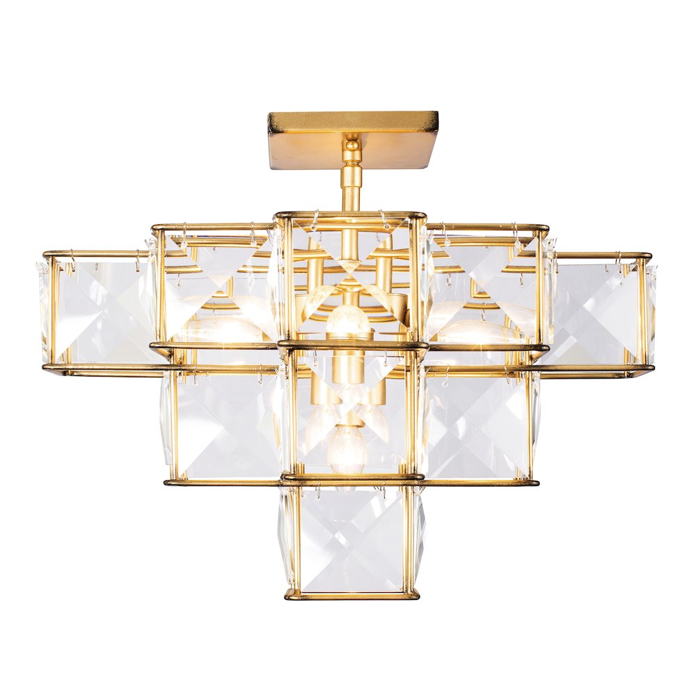 Cubic 5-Lt Ceiling Fixture - Calypso Gold. Picture 1