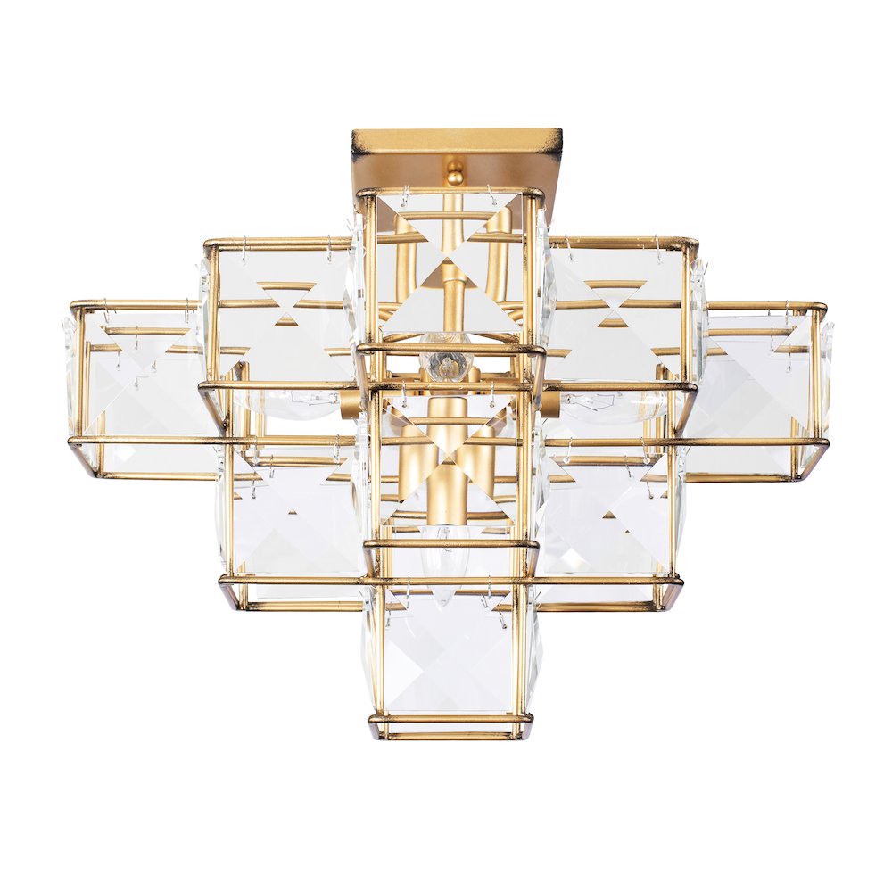 Cubic 5-Lt Ceiling Fixture - Calypso Gold. Picture 3