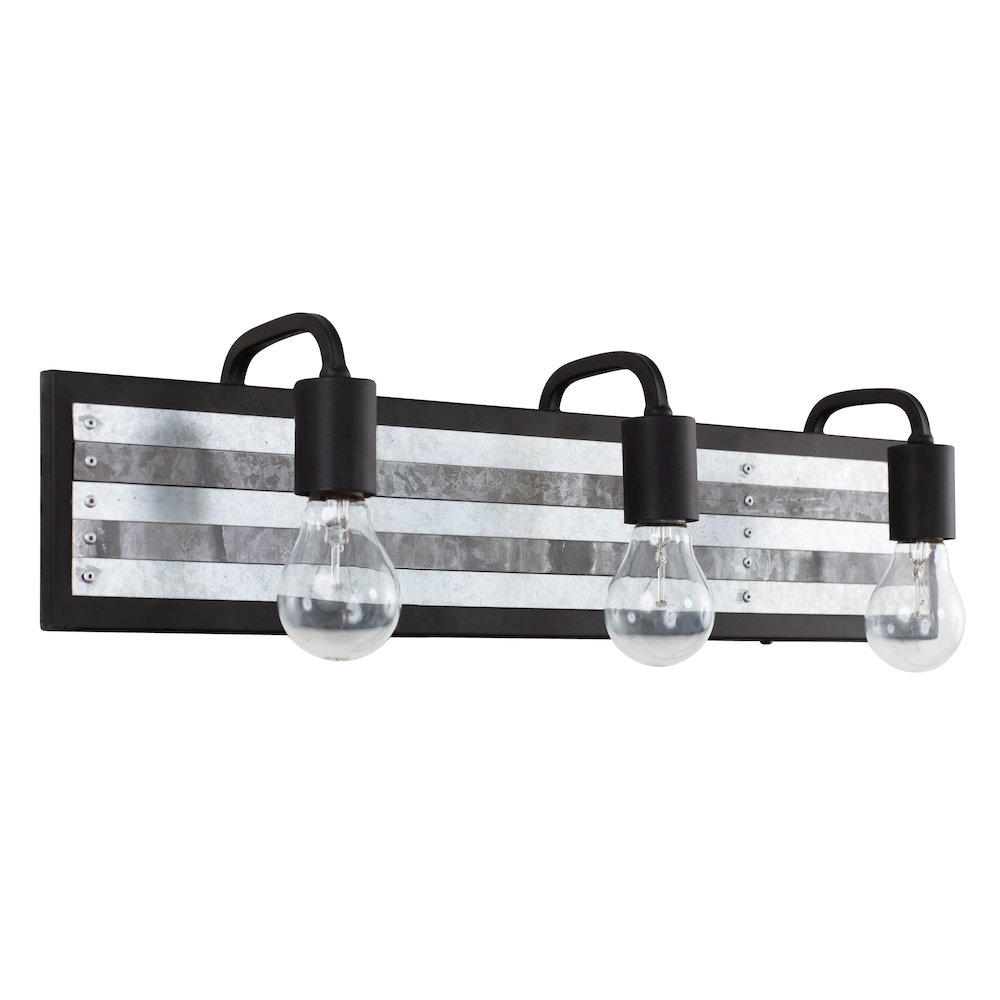 Abbey Rose 3-Lt Bath - Black/Galvanized. Picture 2