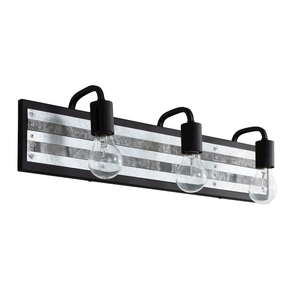 Abbey Rose 3-Lt Bath - Black/Galvanized. Picture 4