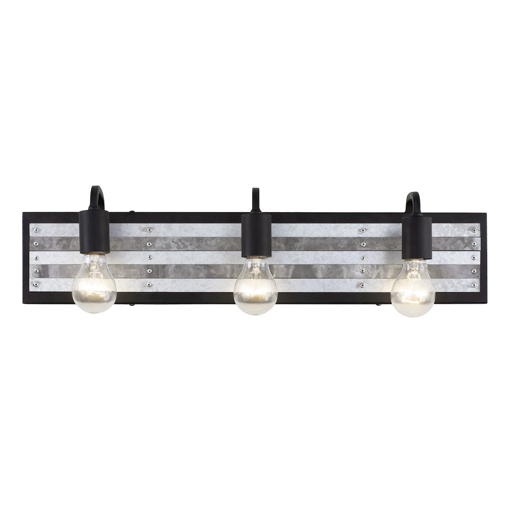 Abbey Rose 3-Lt Bath - Black/Galvanized. Picture 5
