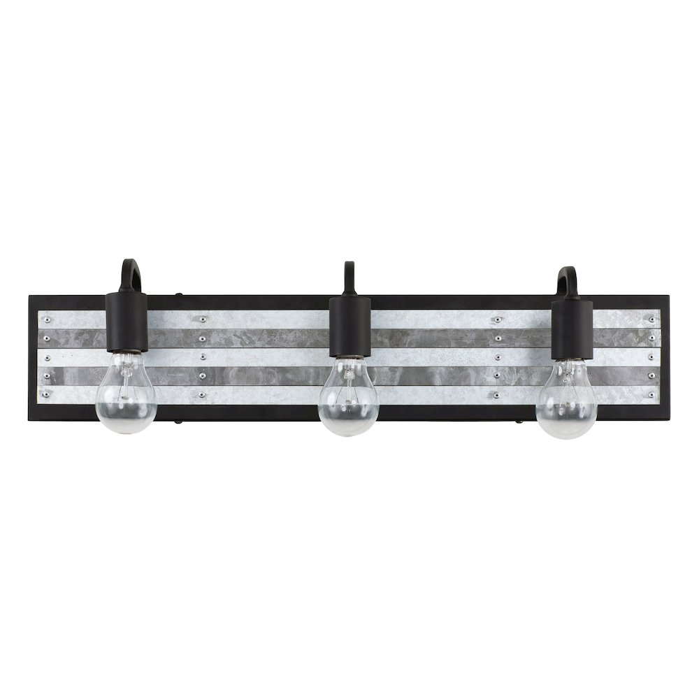Abbey Rose 3-Lt Bath - Black/Galvanized. Picture 6