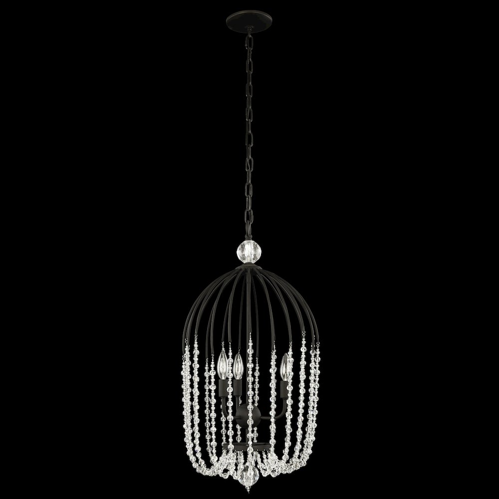 Voliere 3-Lt Crystal Tall Pendant - Matte Black. Picture 5