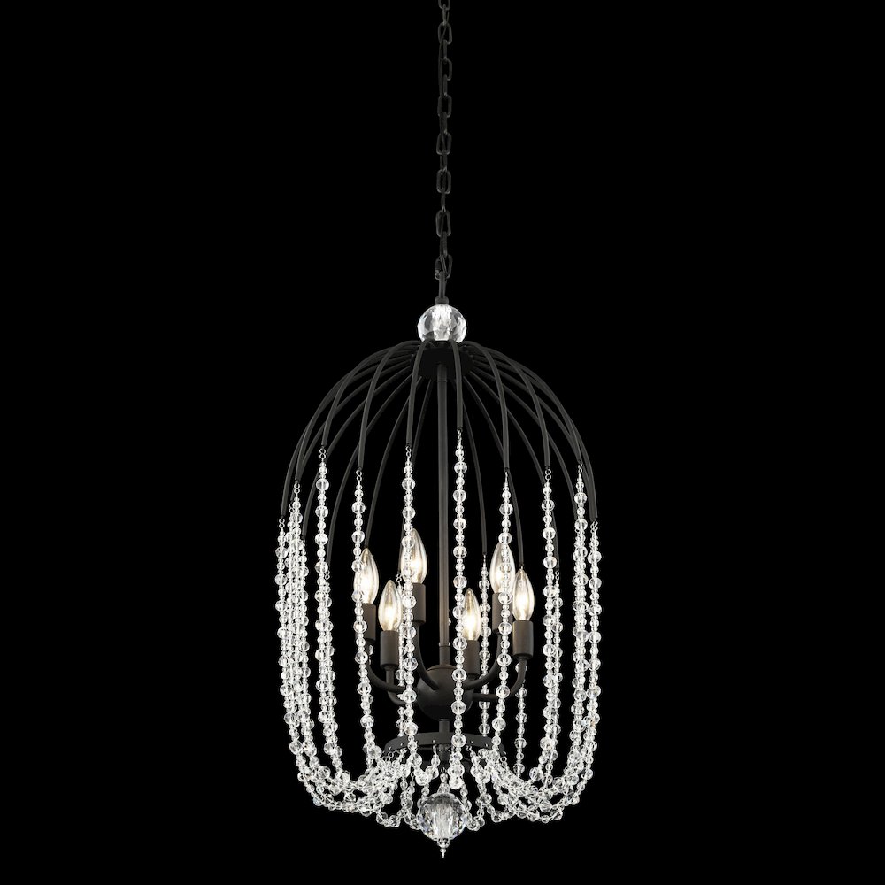 Voliere 6-Lt Crystal Pendant - Matte Black. Picture 4