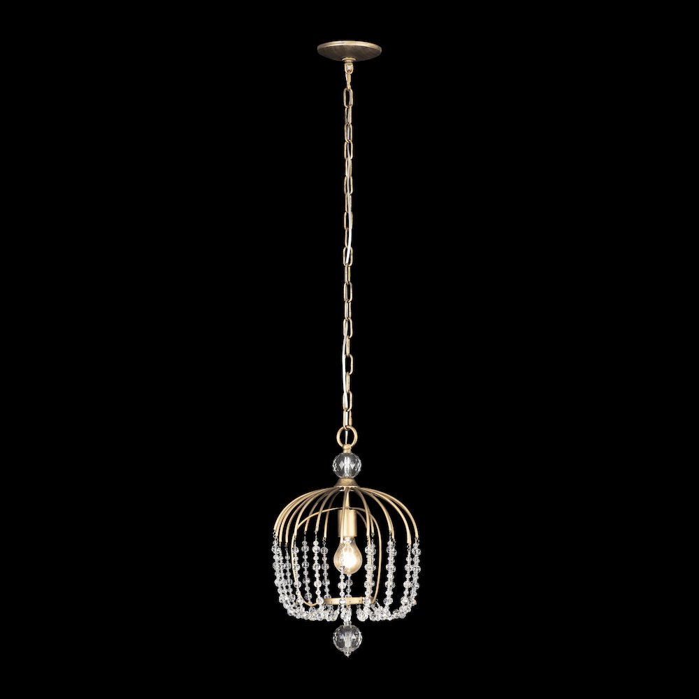 Voliere 1-Lt Crystal Pendant - Havana Gold. Picture 4
