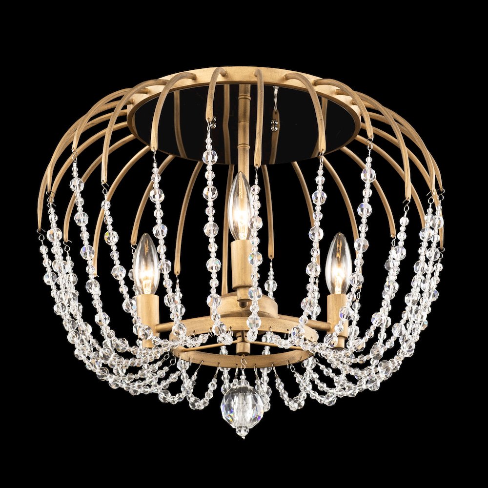 Voliere 3-Lt Semi-Flush - Havana Gold. Picture 2