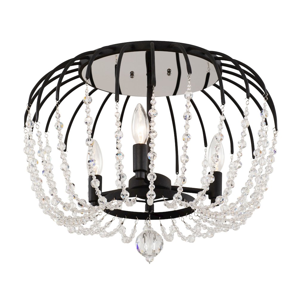 Voliere 3-Lt Semi-Flush - Matte Black. Picture 1