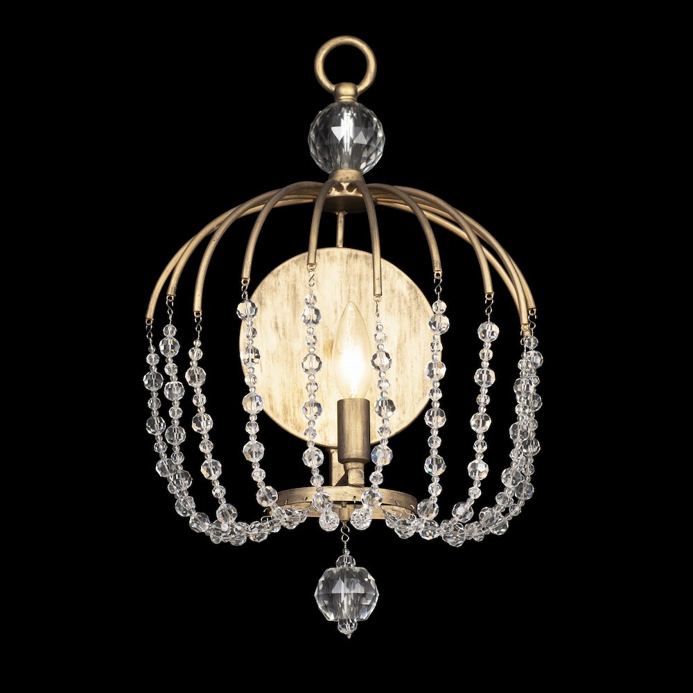 Voliere 1-Lt Crystal Wall Sconce - Havana Gold. Picture 2