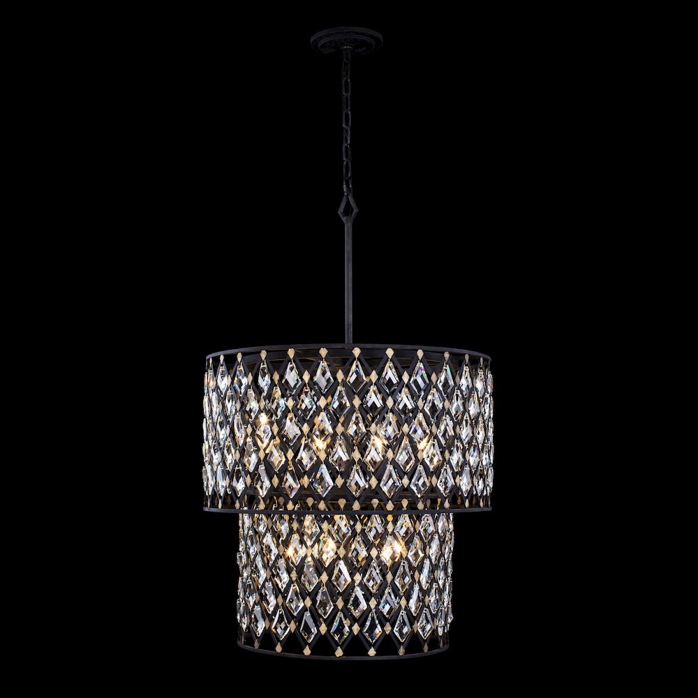 Windsor 7-Lt 2-Tier Crystal Chandelier - Carbon/Havana Gold. Picture 2