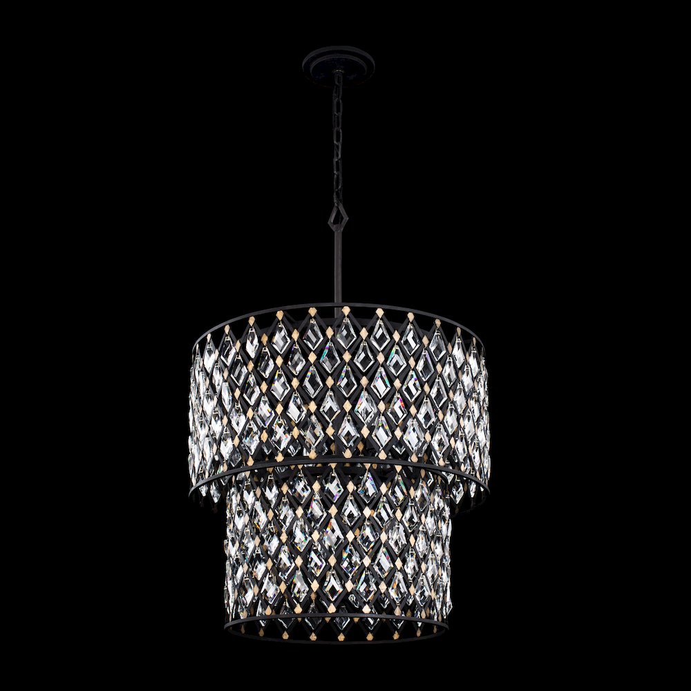 Windsor 7-Lt 2-Tier Crystal Chandelier - Carbon/Havana Gold. Picture 4