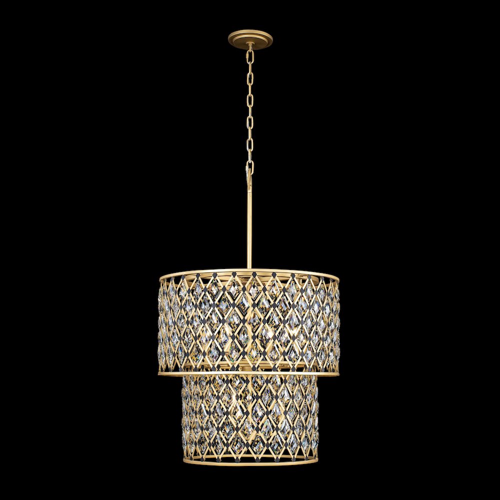 Windsor 7-Lt 2-Tier Crystal Chandelier - French Gold/Matte Black. Picture 4