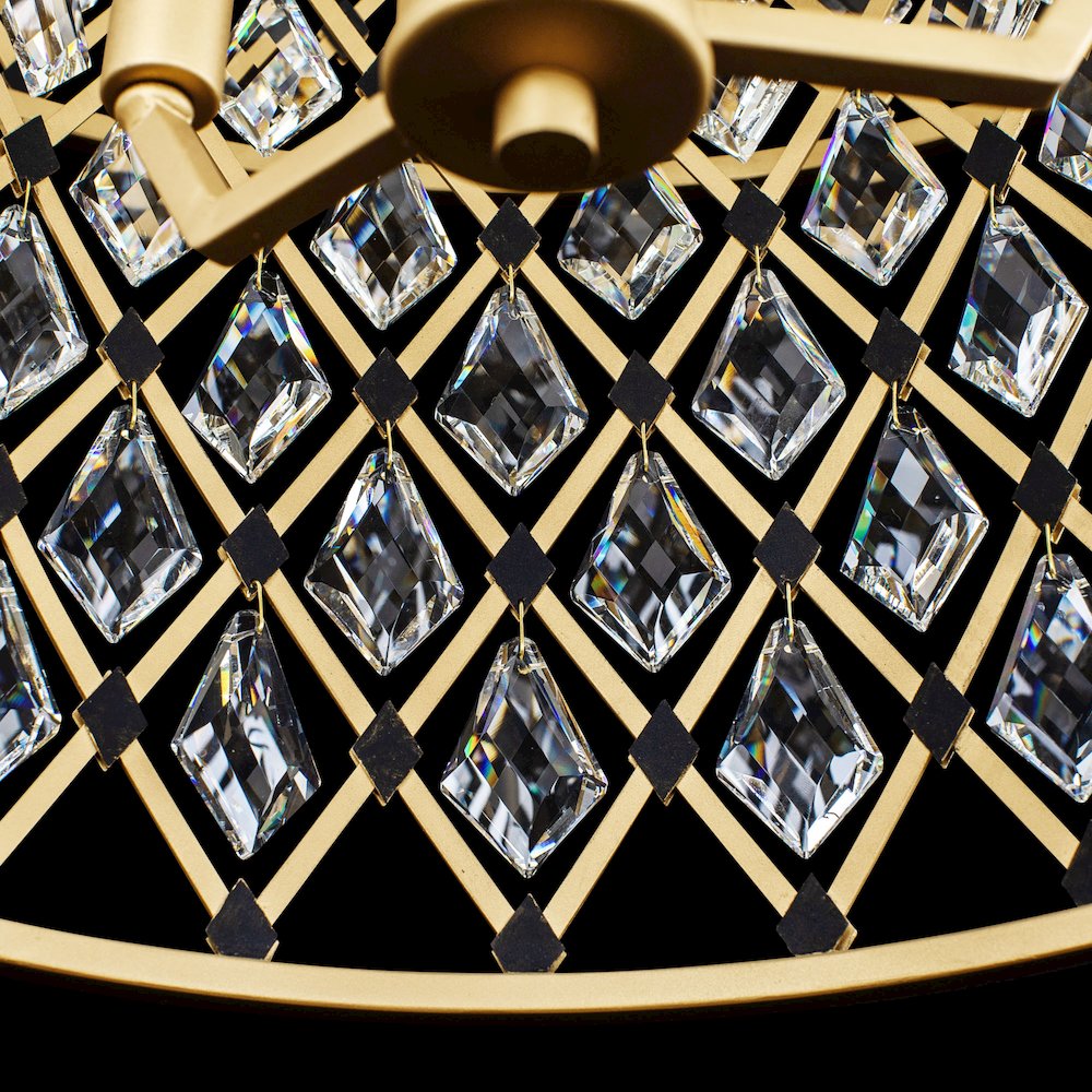 Windsor 7-Lt 2-Tier Crystal Chandelier - French Gold/Matte Black. Picture 6