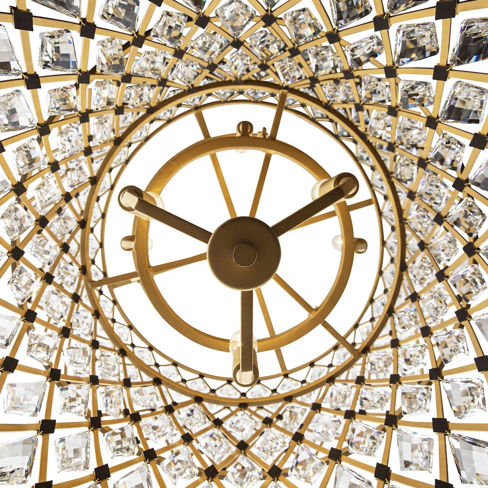 Windsor 7-Lt 2-Tier Crystal Chandelier - French Gold/Matte Black. Picture 7