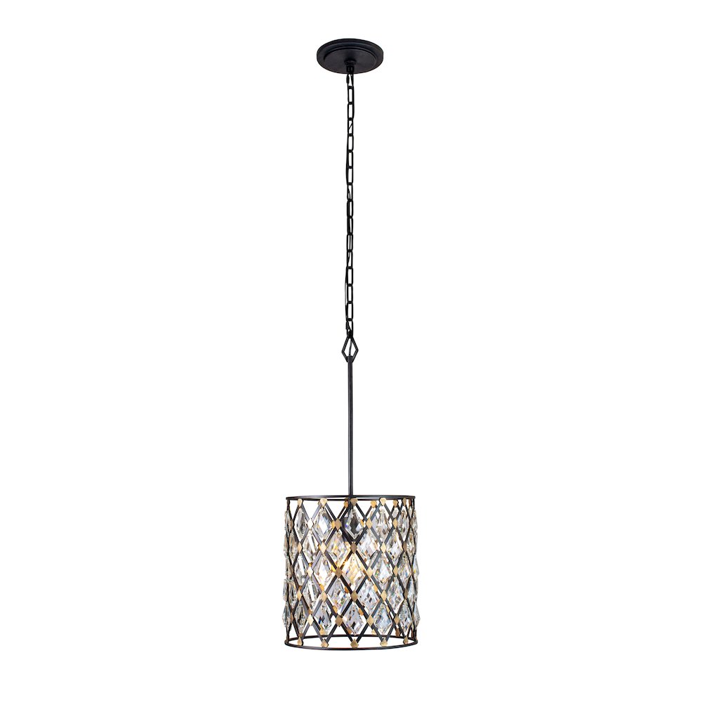 Windsor 1-Lt Crystal Pendant - Carbon/Havana Gold. Picture 2