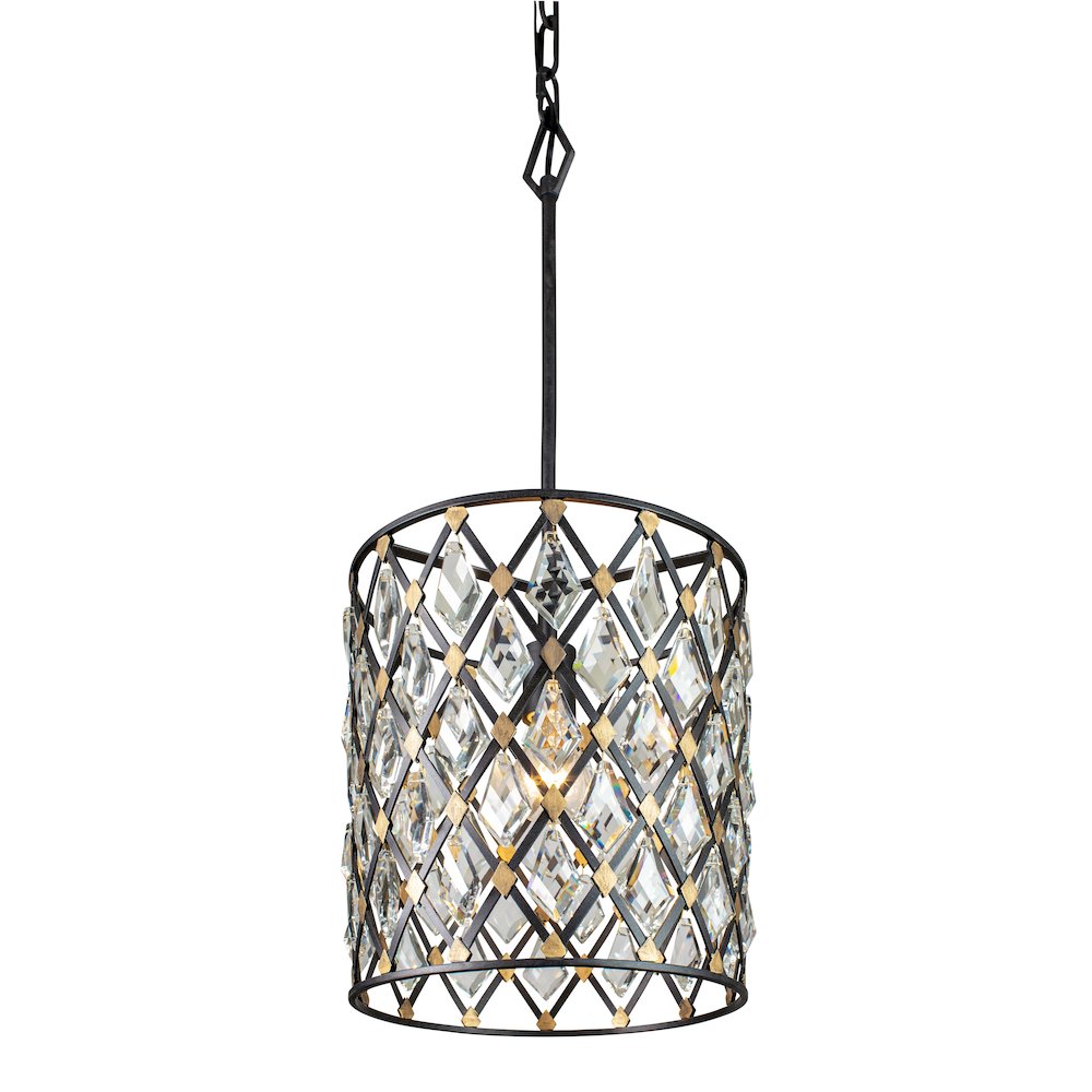 Windsor 1-Lt Crystal Pendant - Carbon/Havana Gold. Picture 4