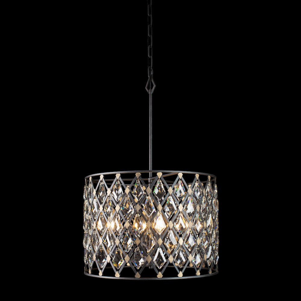 Windsor 4-Lt Crystal Pendant - Carbon/Havana Gold. Picture 4