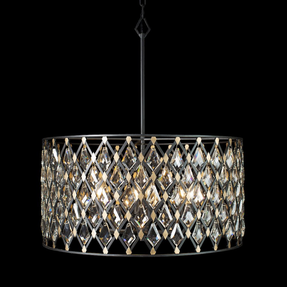 Windsor 6-Lt Crystal Pendant - Carbon/Havana Gold. Picture 4