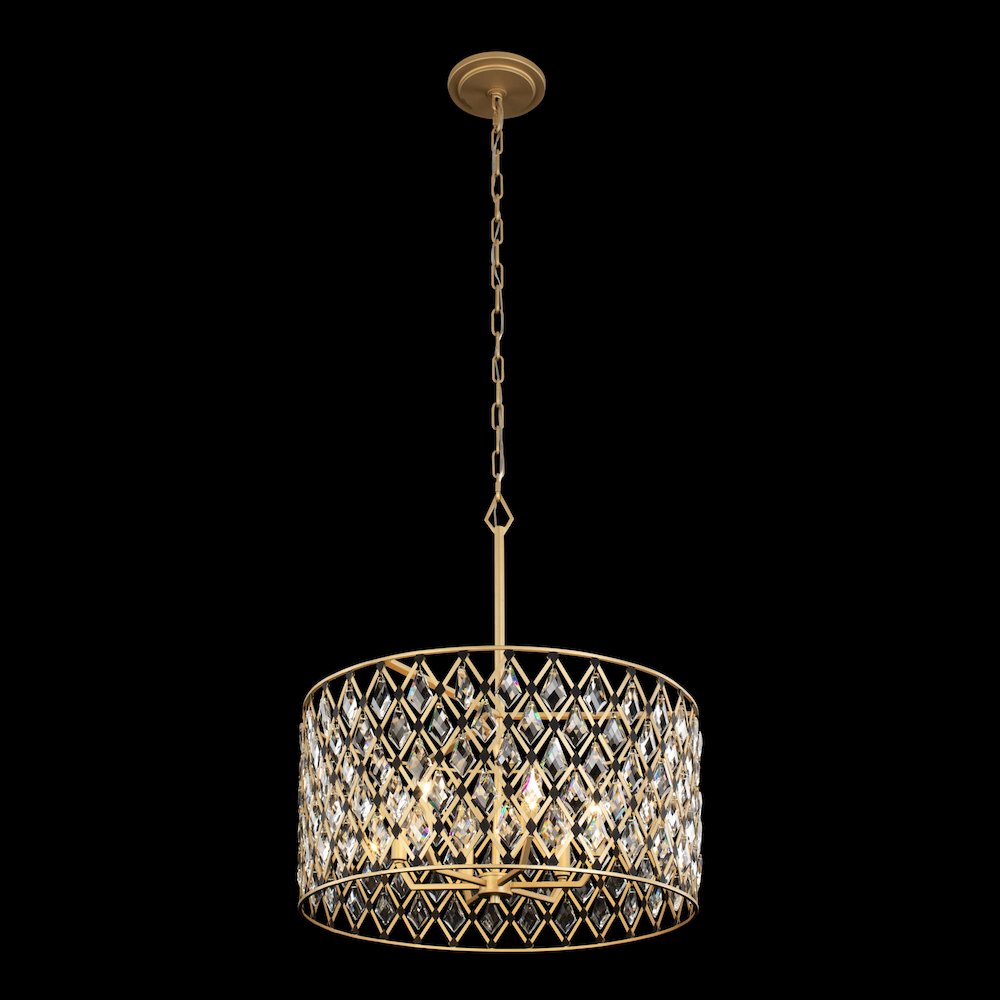 Windsor 6-Lt Crystal Pendant - French Gold/Matte Black. Picture 2