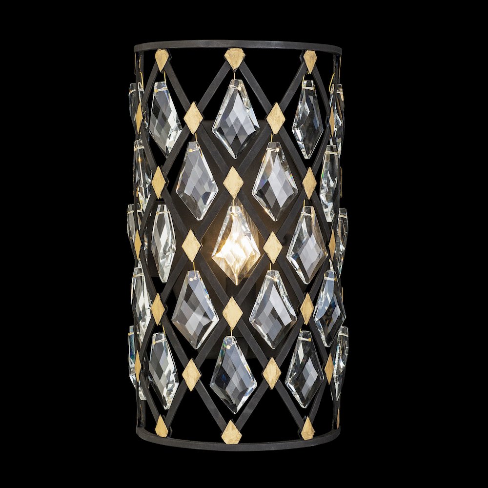 Windsor 1-Lt Crystal Sconce - Carbon/Havana Gold. Picture 2