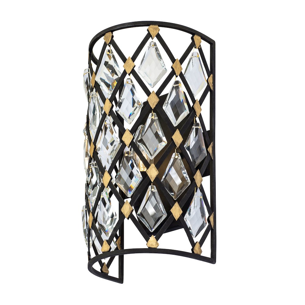 Windsor 1-Lt Crystal Sconce - Carbon/Havana Gold. Picture 5