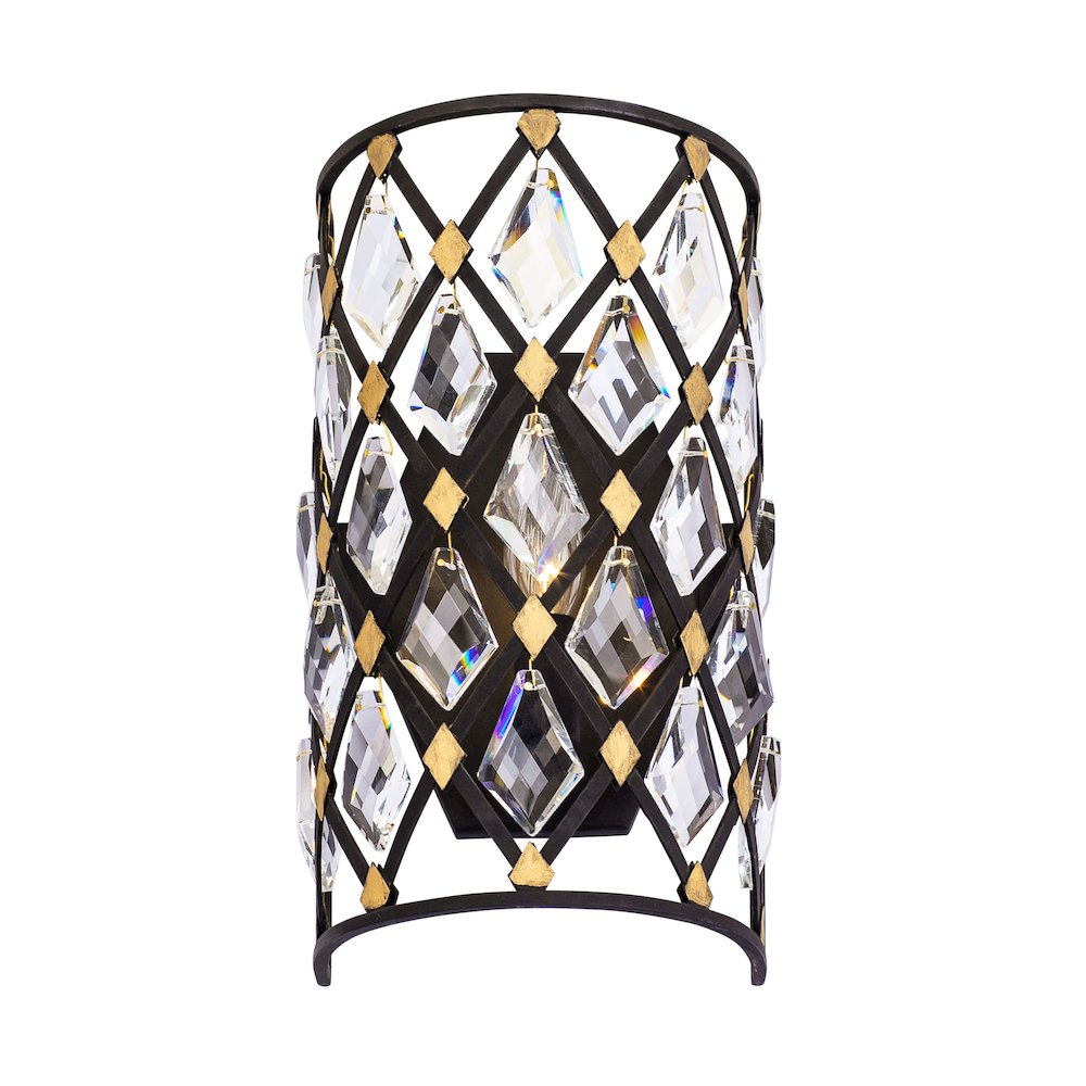 Windsor 1-Lt Crystal Sconce - Carbon/Havana Gold. Picture 7
