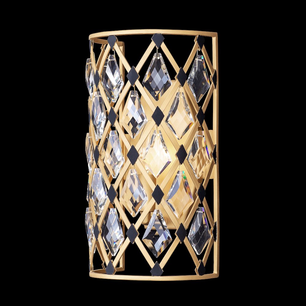 Windsor 1-Lt Crystal Sconce - French Gold/Matte Black. Picture 2