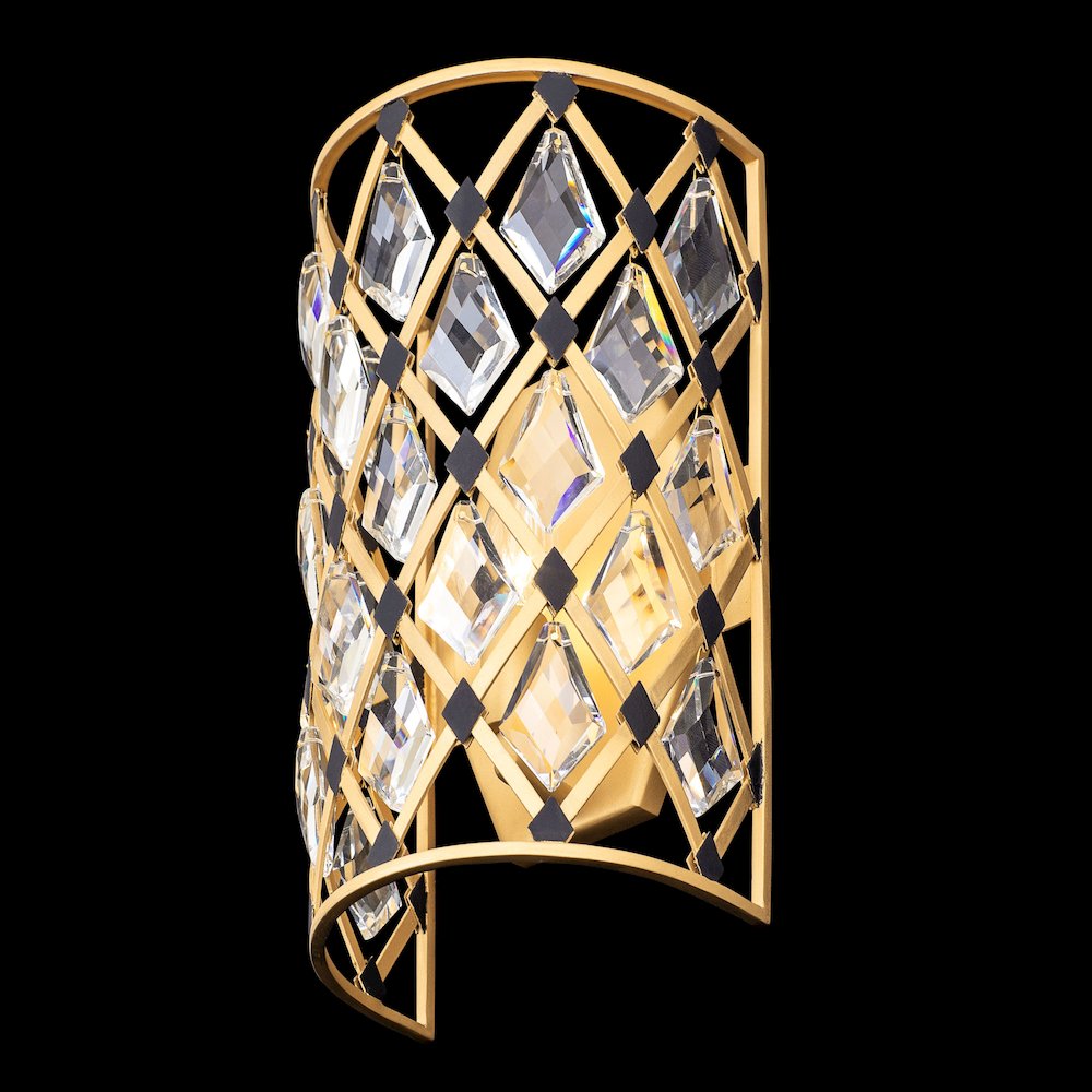 Windsor 1-Lt Crystal Sconce - French Gold/Matte Black. Picture 6